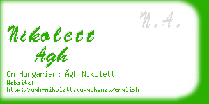 nikolett agh business card